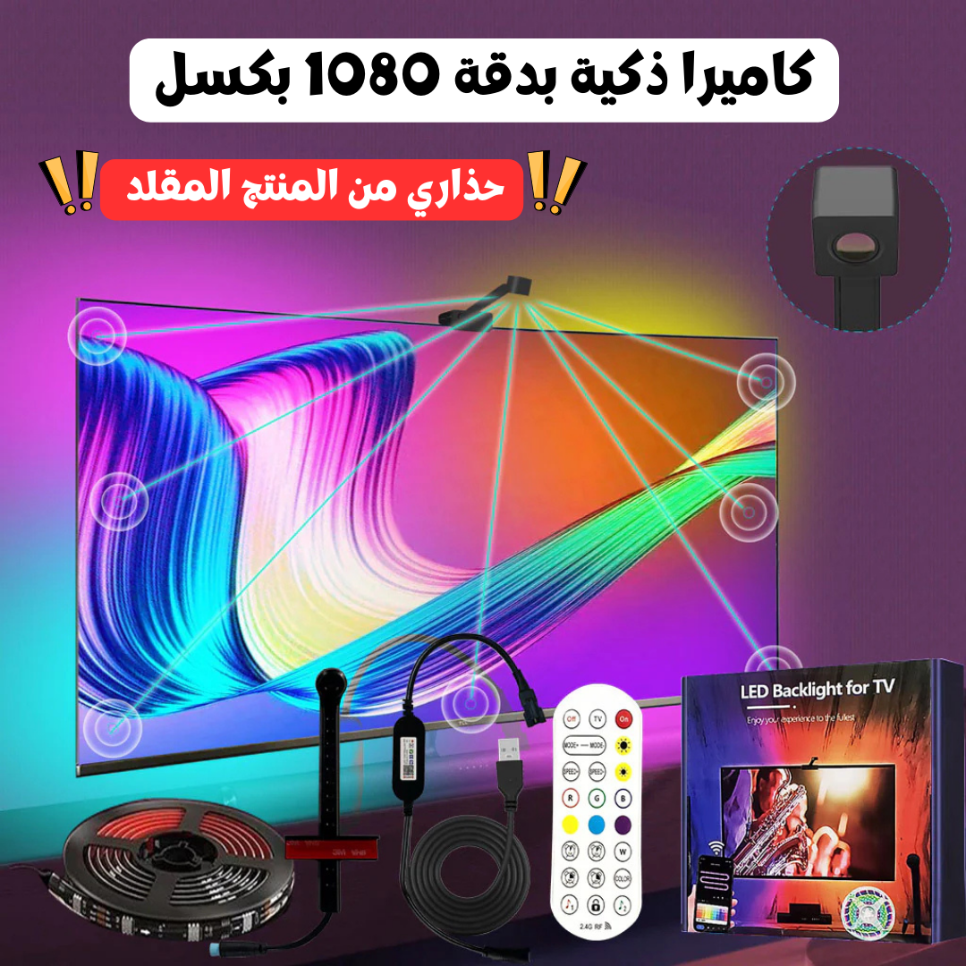 اضاءة خلفية للتلفاز + كاميرا استشعار